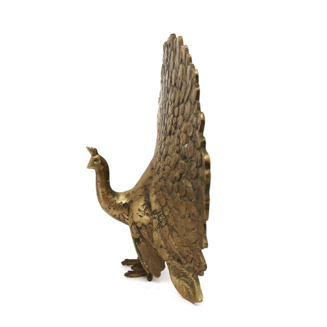Vintage Brass Peacock Figurine Chairish