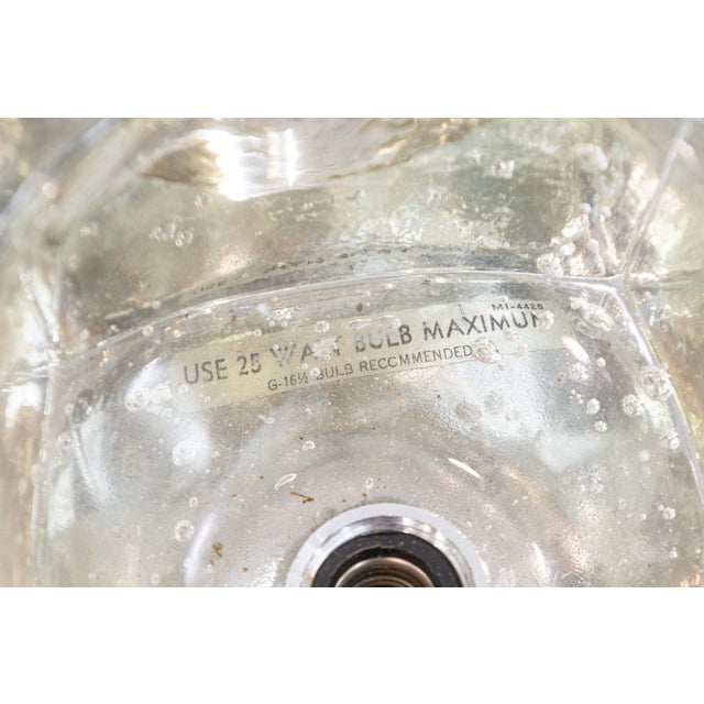 1970s 1970s Flush Chrome Murano Glass Light Fixture by Gaetano Sciolari for Lightolier For Sale - Image 5 of 6