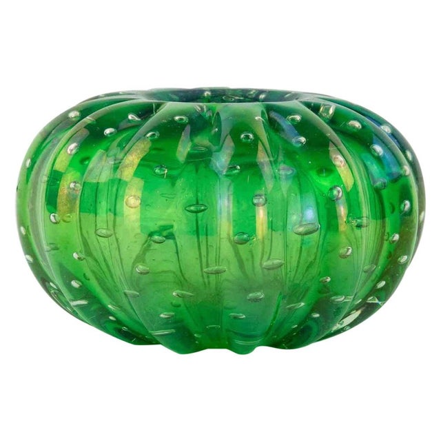 1970s Vintage Green Murano Glass Bowl, 1970s For Sale - Image 5 of 5