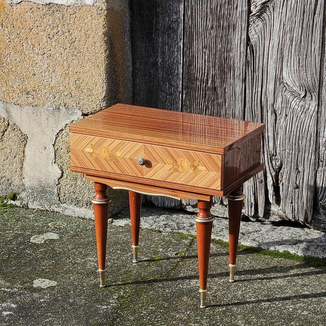 Brown Mid-Century French Nightstand in High Gloss Wood For Sale - Image 8 of 18