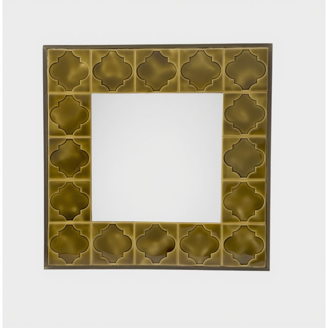 Square Ceramic Mirror, 1970s For Sale - Image 6 of 6