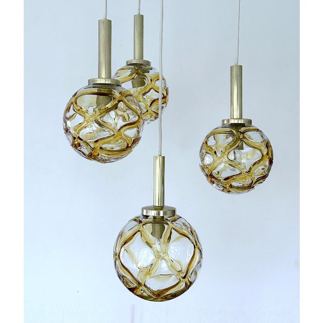 Vintage Glass Pendant Light from Doria Leuchten, 1970s For Sale - Image 9 of 16