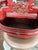 Asian Antique Chinese Qing Dynasty Red Lacquer Wedding Basket — Carved Gilt Handle For Sale - Image 3 of 4