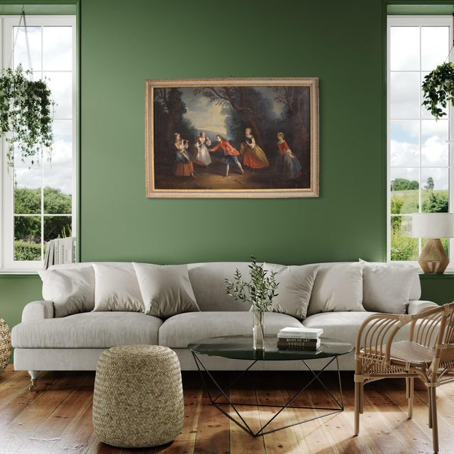 French Artist, Children Playing, 1780, Oil on Canvas For Sale - Image 15 of 16