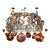 Pot Rack, Vintage Unique Custom Made, Pewter, Brass & Brushed Brass, Copper Pots Included $3,800 For Sale