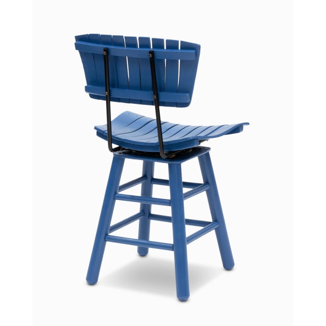 Blue Vintage Mid Century Umanoff Style Children's Swivel Stool For Sale - Image 8 of 8
