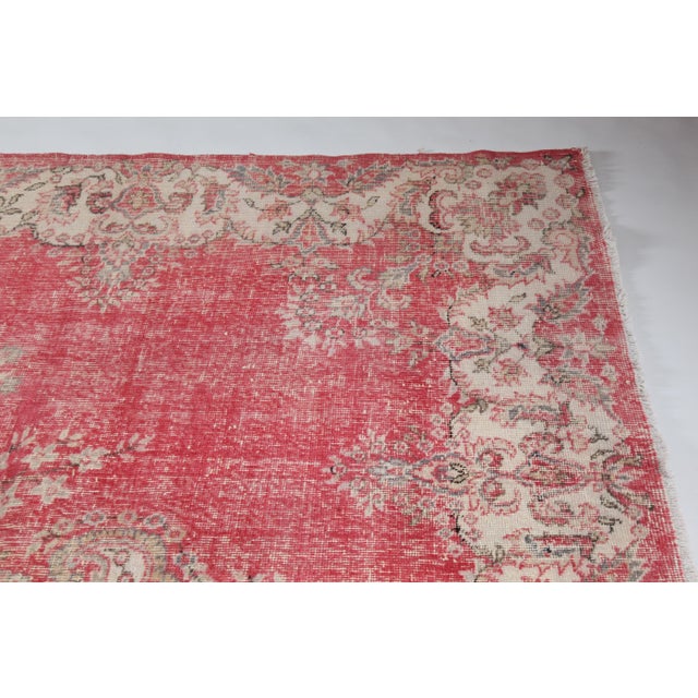 Textile Vintage Turkish Rug – Hand-Knotted Anatolian Masterpiece -6' 9'' X 10' 6'' For Sale - Image 7 of 12