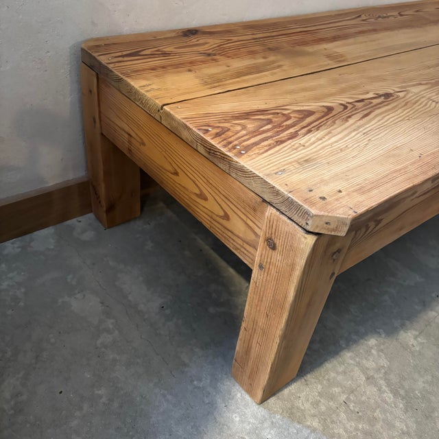 Coffee Table in Raw Wood For Sale - Image 3 of 6