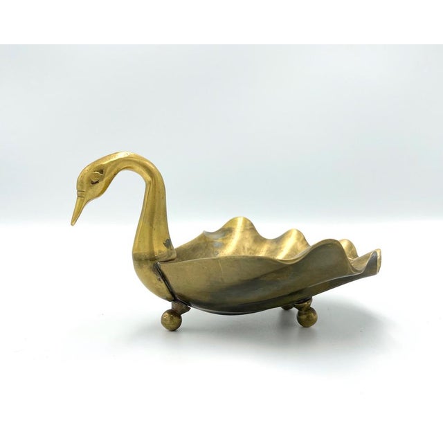 1960s Vintage Swan-Shaped Brass Soap Dish, 1960s For Sale - Image 5 of 6