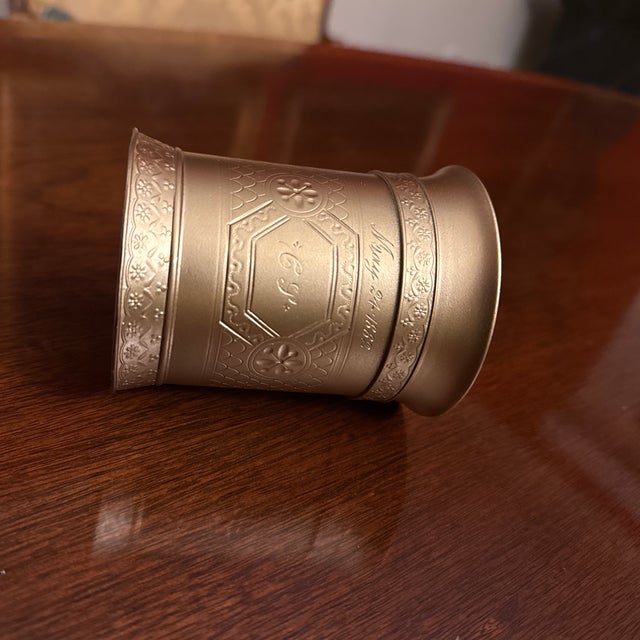 Victorian 1882 Victorian Gold Cup For Sale - Image 3 of 5