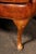 Mid 20th Century Tufted Leather Wingback Armchair in Burnt Amber For Sale - Image 15 of 17