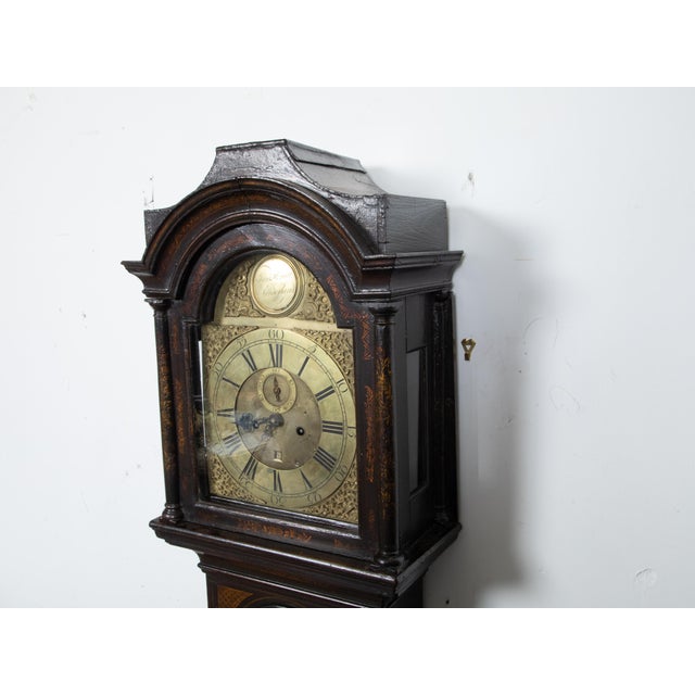 English 18th Century Chinoiserie James Hewitt of Sunderland Tall Case Clock For Sale - Image 12 of 12