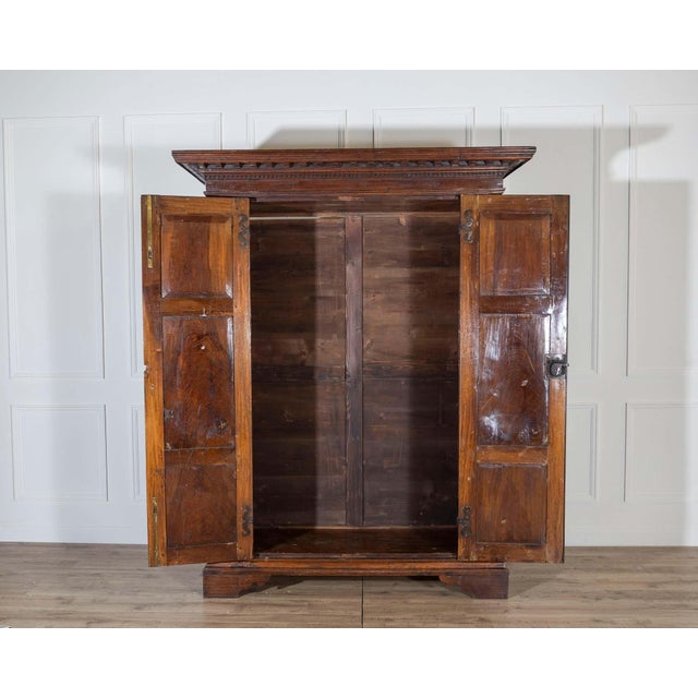 17th-Century Lombard Walnut Wardrobe with Paneled Doors — Brescia, Italy For Sale - Image 4 of 8