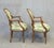 Vintage French Louis XVI Style Armchairs With Green and Cream Upholstery - A Pair For Sale - Image 11 of 12