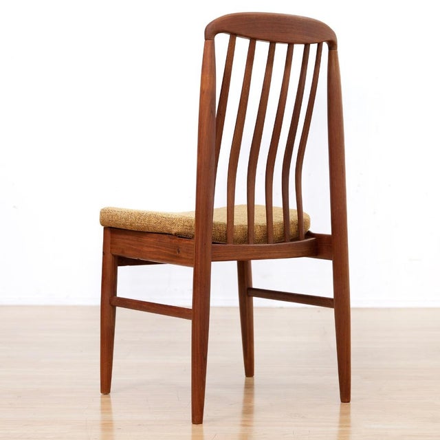 1970s Set of Six Danish Design Teak Dining Chairs Attributed to Benny Linden For Sale - Image 10 of 12