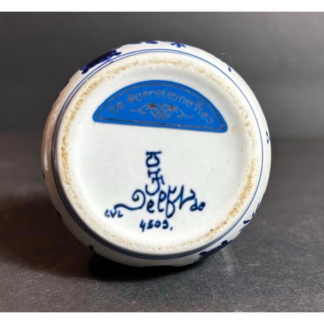 Vintage Group of Three Small Blue & White Delft Pottery Bud Vases For Sale In Philadelphia - Image 6 of 11