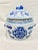 Large Vintage Blue and White Lidded Jar For Sale - Image 13 of 13