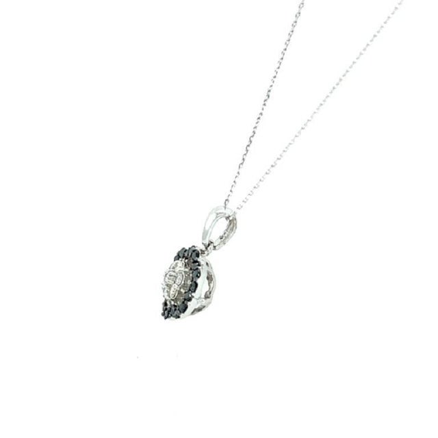 Contemporary 0.96 Carat Black Diamond White Diamond White Gold Chain Necklace For Sale - Image 3 of 4
