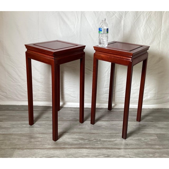 Chinese Square Stands of Tables - A Pair | Chairish