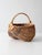 This vintage buttocks basket, also known as a melon basket, features an intricate handwoven wicker design with contrasting...