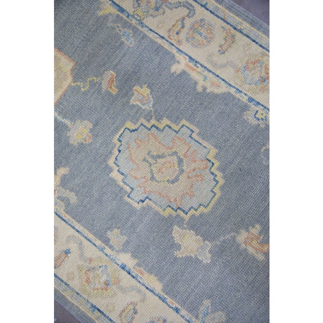 Modern Turkish Oushak Rug 3'1" x 11'7" For Sale - Image 4 of 7