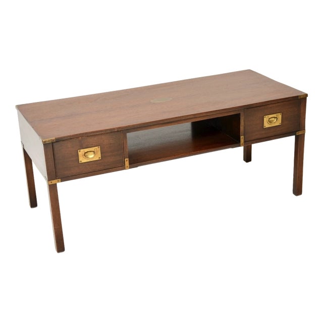 Antique Military Campaign Coffee Table, 1950s For Sale