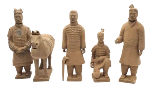 Vintage Lintong Museum Terracotta Warriors 5 Piece Boxed Replica Set 12"