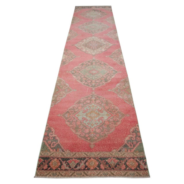 Woven during the 1970s in the women's cooperative workshops of Sille, Konya, this authentic vintage runner embodies the...
