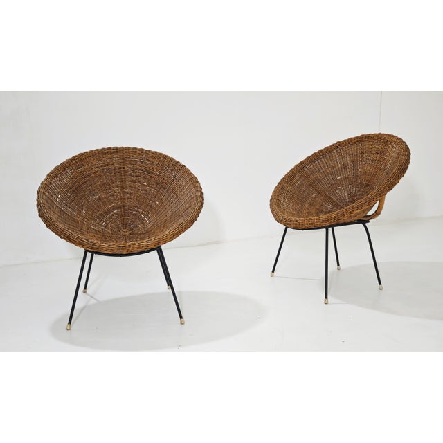 Mid-Century Modern Wicker Armchairs by Design Italia, 1950s, Set of 2 For Sale - Image 13 of 18
