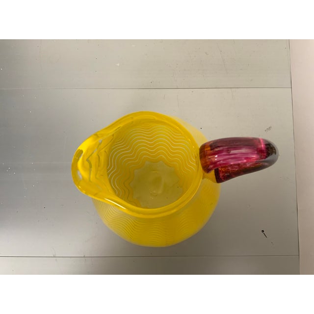 Early 21st Century Sam Stang Hand Blown Art Glass Pitcher For Sale - Image 5 of 9