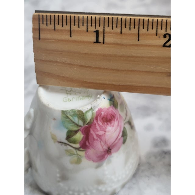 Late 19th Century Hand Painted Peonies on Porcelain Leuchtenburg,Germany Demitasse Tea Cups - 4 pcs For Sale - Image 9 of 12