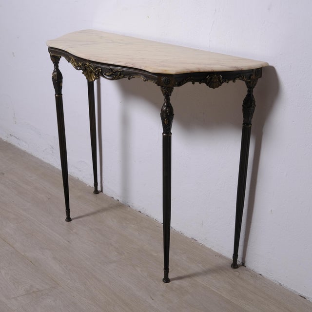 Bronze Console Table with Marble Top, Italy, 1950s For Sale - Image 6 of 18