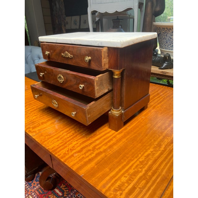 Late 19th Century Miniature French Empire Marble Top Commode For Sale - Image 10 of 10