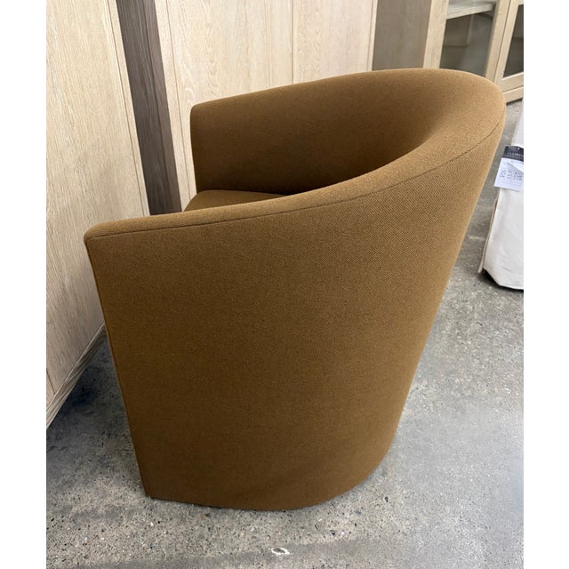 Mid-Century Modern Restoration Hardware Arrondi Dark Brown Accent Chair For Sale - Image 3 of 8