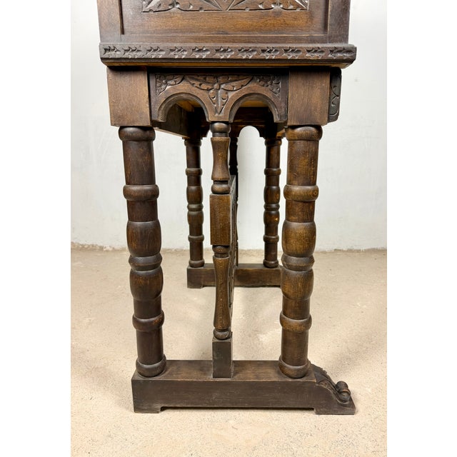 Spanish Highly Carved Wood Cabinet or Bargueño, 20th Century For Sale - Image 17 of 18