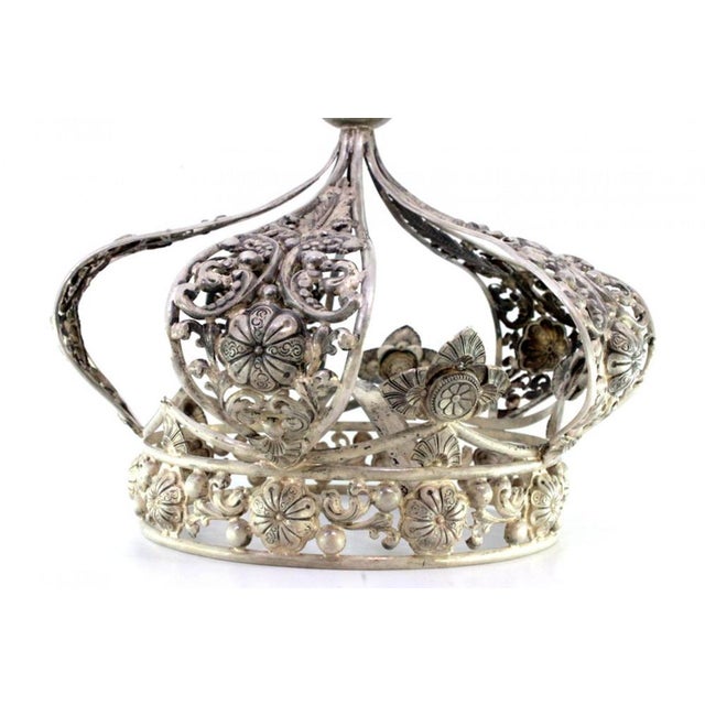 Silver Crown Alluding to the Virgin with Reliefs For Sale - Image 6 of 10