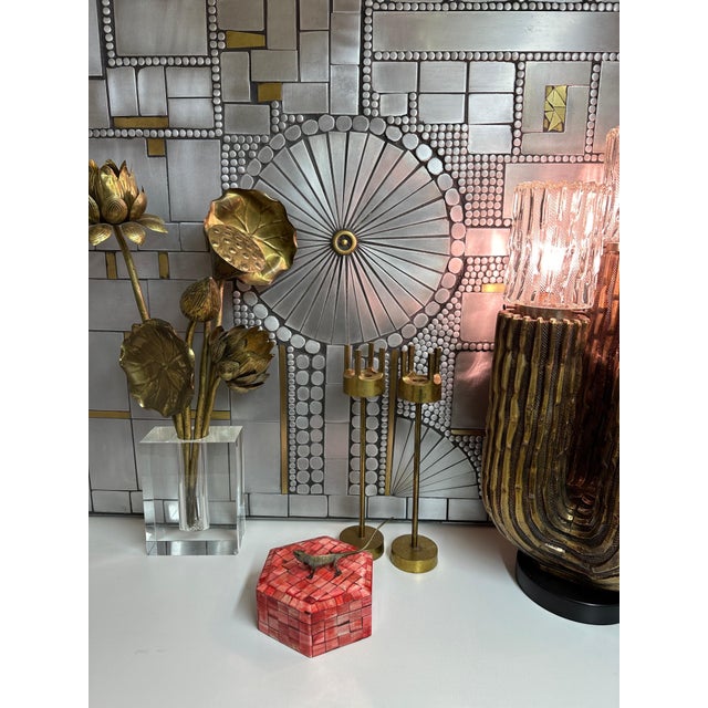 Hollywood Regency Jewelry Box in Red Dyed Tessellated Bone For Sale - Image 3 of 12