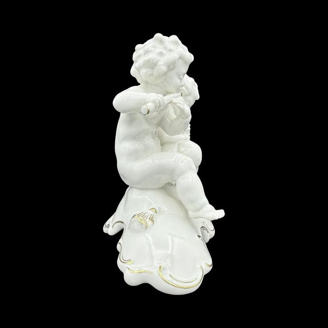 Rococo Vintage Hutschenreuther Karl Tutter Porcelain Musical Putti Figurine For Sale - Image 3 of 10
