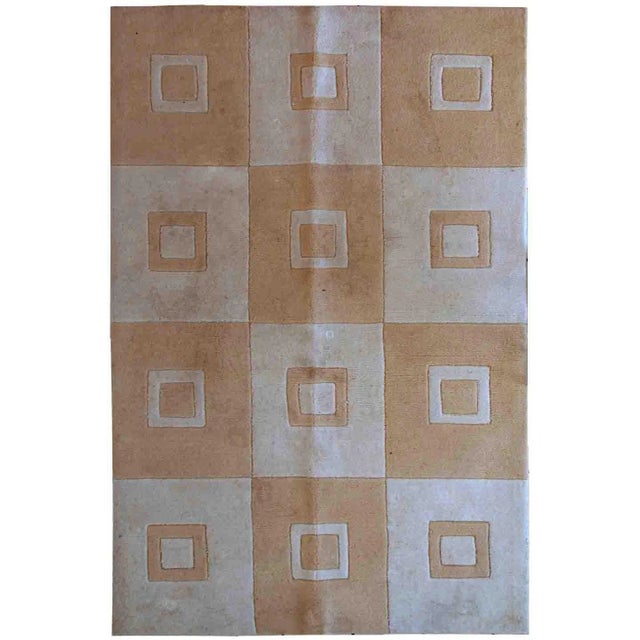 1980s Handmade Vintage Chinese Modern Rug 3.9' X 5.9' For Sale - Image 10 of 10