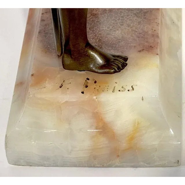 Early 20th Century Hoop Girl' Art Deco Bronze Sculpture Signed Ferdinand Preiss (1882-1943) For Sale - Image 5 of 10