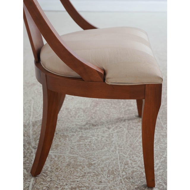 Wood Set of 4 Ethan Allen Medallion Cherry Dining Chairs For Sale - Image 7 of 18