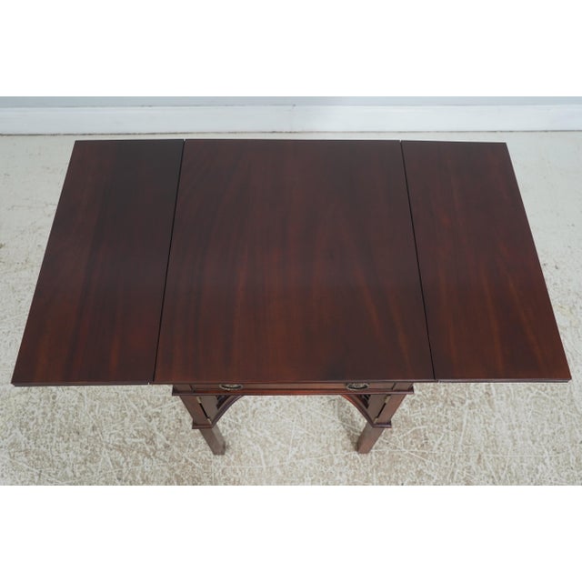 Wood Craftique Mahogany Dropleaf Pembroke Table For Sale - Image 7 of 18