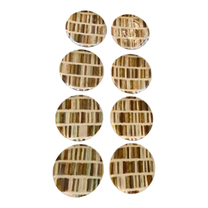 1990s Sherry Olsen "Owen" Series Ceramic Buffet Round Dinner Plates- Set of 8