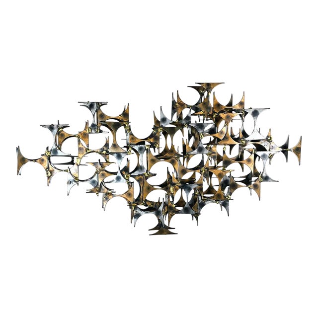 Brutalist Wall Sculpture by Marc Weinstein, Welded Steel, Circa 1970 For Sale