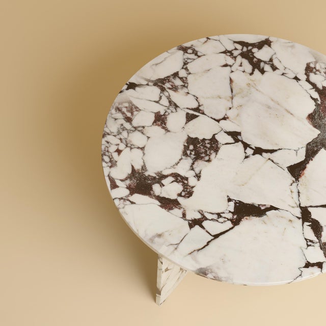 Round Coffee Table in Calacatta Viola Marble by Lebanto For Sale - Image 4 of 5