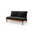 Mid-Century Modern Rishon Teak Outdoor Love Seat - Canvas Black For Sale - Image 3 of 5