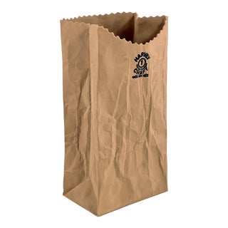 Vintage 1980s Michael Harvey Paper Bag #1 Bisque Vase Trompe l'Oeil Pop Art Sculpture For Sale