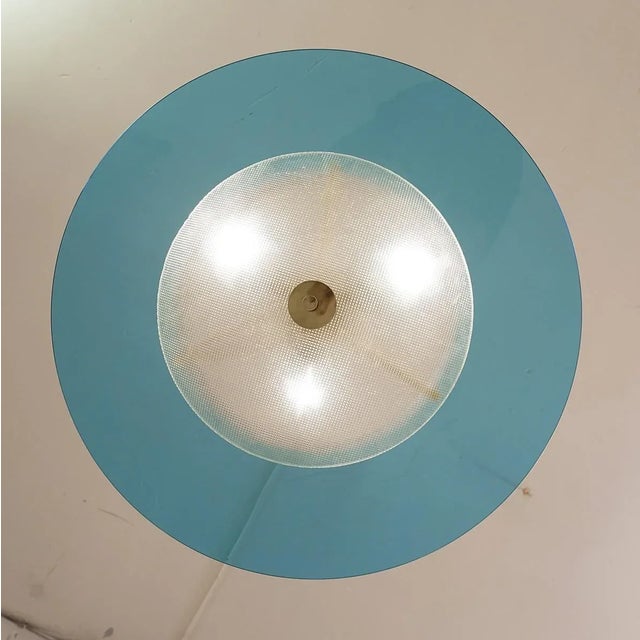 Saucer Shaped Chandelier in the Style Fontana Arte, Italy, 1960s For Sale - Image 5 of 10