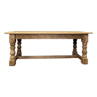 19th Century English Oak Dining Table For Sale