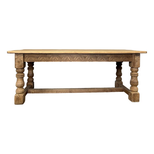 19th Century English Oak Dining Table For Sale